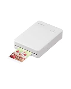Canon SELPHY QX20 mobiler Fotodrucker – per WLAN direkt vom Smartphone drucken. Thermosublimationsdruck, 2 Größen Stickerpapier und Laden per USB-C - Weiß (ohne Farband/Papier)