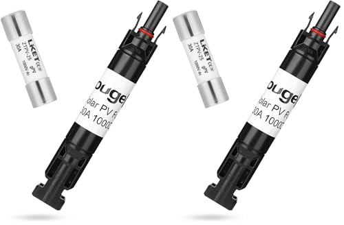 Image of BougeRV 30A Solar Fuse Holder Inline, PV Inline Fuse Holder 30 Amp for Solar Panel and Controller, Waterproof Fuses Connector, Solar Surge Protection Device (Pack of 2)