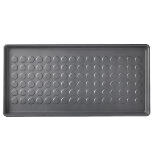 home stuff Heavy Duty Shoe Drip Tray, Multi-Purpose Boot Tray, Waterproof Indoor & Outdoor, Wellies & Muddy Shoes, Grey Green (2 Pack), 71 x 35 x 5 cm