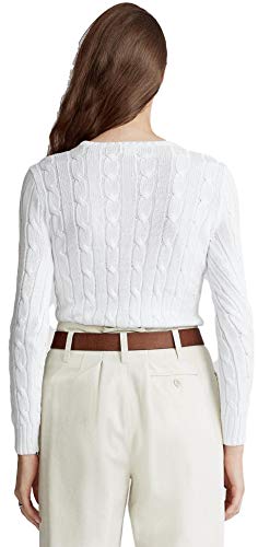 Image of RALPH LAUREN Women's Crewneck Cable Knit Pony Logo Sweater