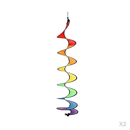 MERISHOPP 2pcs 55'' Rainbow Spiral Windmill Windsock Camp Tent Home Garden Decor Toy| Educational Toy for Kids | Fun & Learning Toy Set-image-37