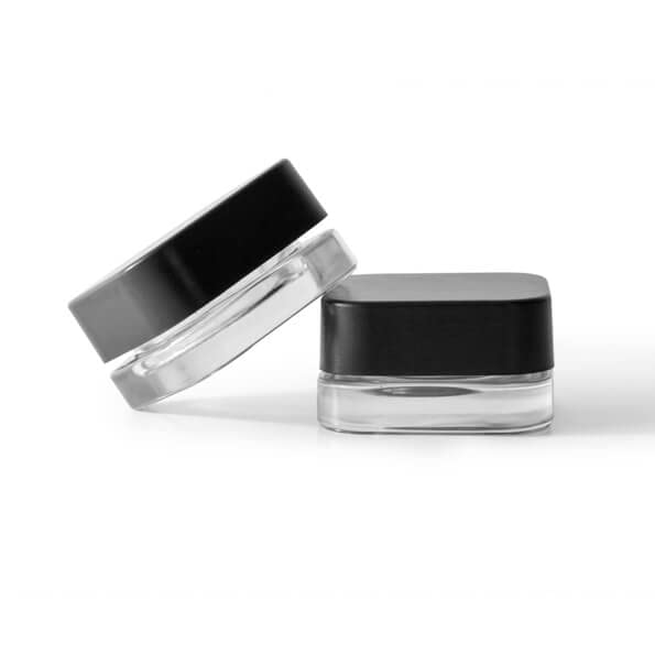 250 Pack Packlahoma 9ml Glass Cube Jars with Black Lids, Refillable Cosmetic Containers2