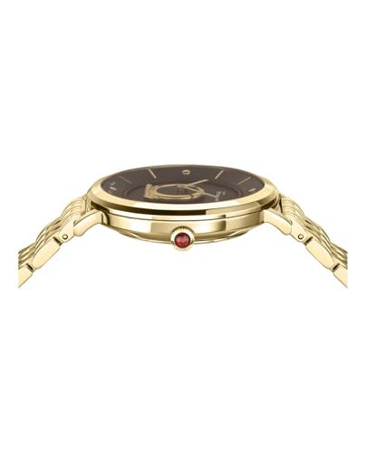 Ferragamo Minuetto Collection Luxury Womens Watch Timepieces with a Gold Bracelet and Case Featuring a Black Dial2