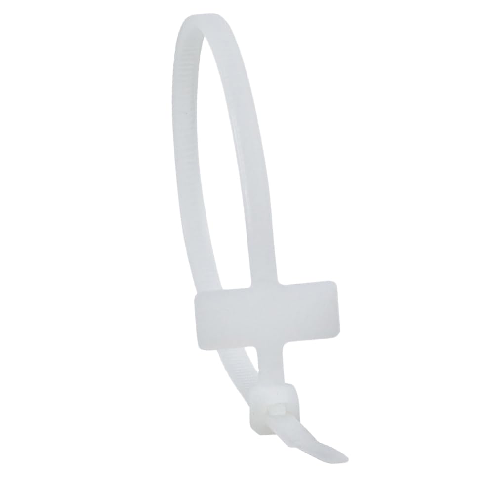 Ukcable-Ties White Marker Cable Tie Write On Tag For Use With Wiring, Cable, Automotive (100, 100Mm X 2.5Mm)