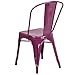 Flash Furniture Commercial Grade Purple Metal Indoor-Outdoor Stackable Chair
