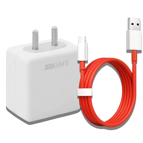 Image of 80w Fast Charger Compatible with Oneplus Supervooc 15,15R,13,13R,13S,12,12r,11,11r,10 pro, Nord 6,5,4,3,Ce5,Ce2 Lite,Ce4 SUPERVOOC Devices | Original Charging Speed (White)