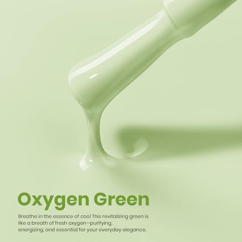 Image of Beetles Green Gel Nail Polish - OxygenGreen 15ML Full Size, HEMA-Free Pastel Green Gel Polish,Soak Off UV LED Lamp Pastel Nails Art, Manicure Salon DIY Nails