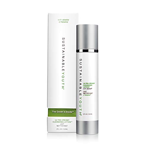 Sustainable Youth Ultra Creamy Cleansing Lotion and Makeup Remover with alasta Aloe Vera — Gentle, Effective and Hydrating Face Lotion — Organic, Paraben-Free, Cruelty Free & Vegan (120 ml/4 fl oz)