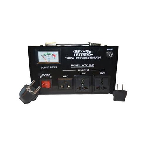 1000 Watt Step Up/Down Voltage Converter Transformer WTX-1000, 5 Year Warranty, Fuse Protection and Automatic Voltage Regulator - Two Way Transformer - 110 to 220 V or 220 to 110 V 110/120/220/240V