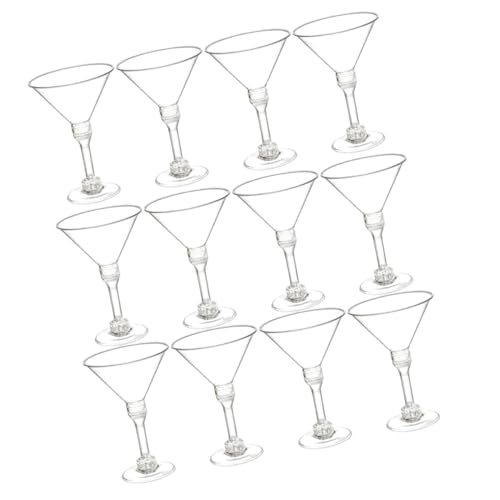 Beavorty 15Pcs Cocktail Glasses Elegant Disposable Beverage Goblets for Parties Weddings and Events for Desserts Ice and Cocktails Sturdy and Safe to Use