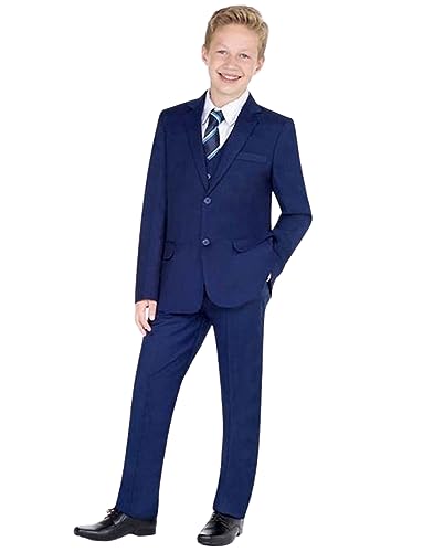 Costume 3 pièces garçon avec veste revers cranté gilet et pantalon smoking sur mesure