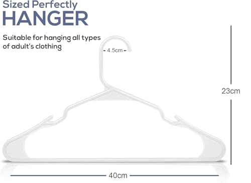 Image of PROTOWARE 12 Pieces Clothe Hangers for Wardrobe - Space Saving Cupboard Storage Organizer - Plastic Hanger Set for Saree, Shirt, Dress (White)