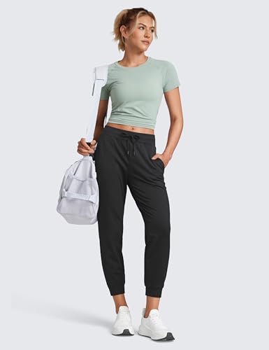 CRZ YOGA Cloud Jersey Joggers Sweatpants Women 25" Capri Casual Lounge Pajama Workout Sweat Pants with Pockets3