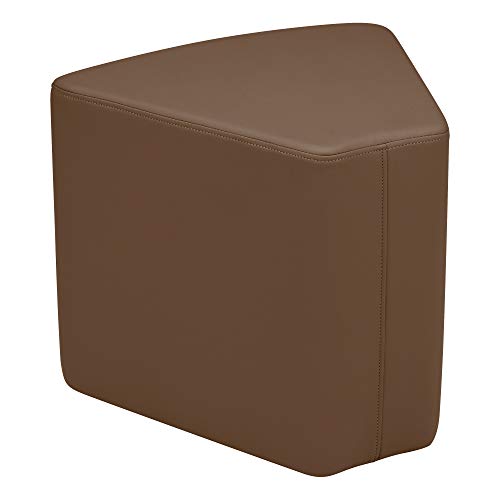Image of Sprogs 18 inch H Structured Wedge Stool -Flexible Modular Collaborative Soft Seating for Office, Home, Lounge and School Classrooms with Durable Frame & Set of 2 inch Casters Add-on -Chocolate