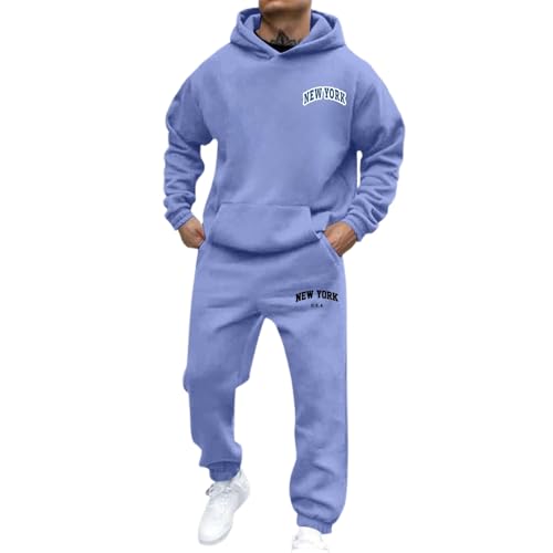 Ensemble homme deux pièces imprimé bleu clair taille S style business
