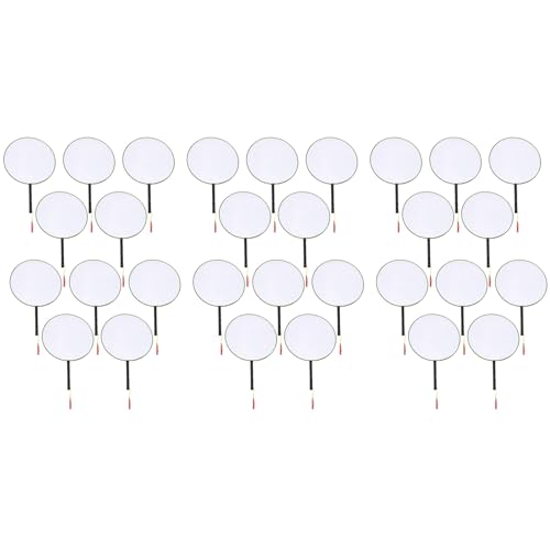 30 pezzi. Ventaglio per bambini ventaglio di pittura fai da te in tessuto di rotondo con maniglia a mano seta plastica