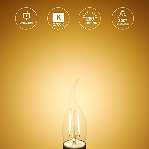 paul russells LED Flame Candle Filament Bulbs, Pack of 3 - Image 2