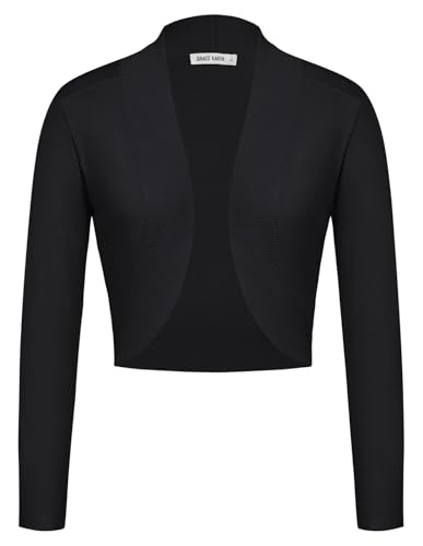 GRACE KARIN Damen Vorne Offen Schulterjacke Elegante Bolero Langarm...