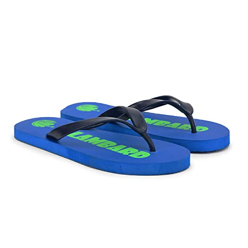 Image of Lambard Hawai Chappal for Men | Mens Stylish Rubber Flip Flops | Ergonomic Designed Daily Use & Bathroom Slippers for Men | Footup Flat Beach Chappals Pair of 2