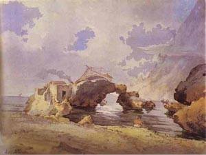 Peinture à l'huile pour salon avec un paysage marin inspiré de Sylvestor Shchedrin