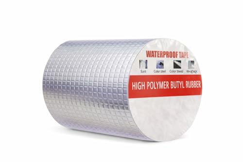 Cinta de Butilo Autoadhesiva 10cm x 5m | Selladora Impermeable para Reparación de Fugas en Tejados, Ventanas y Grietas | Alta Adhesión y Sellado Flexible (0,5mm)