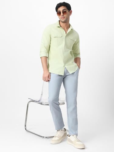 Image of Urbano Fashion Men's Cotton Full Sleeve Regular Fit Casual Solid Shirt