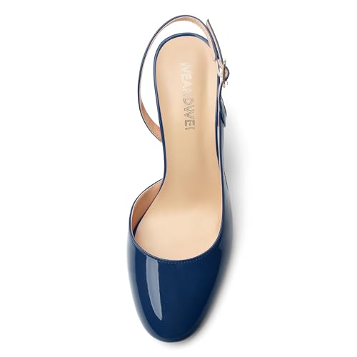 Womens Slingback Shoes Closed Round Toe High Heels Shoes Fashion Women's Pumps Shoes for Party Dress Wedding Office3