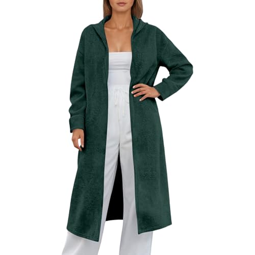 Cardigan long capuche tricot pour vos moments de détente casuels