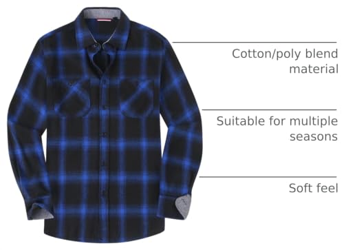 Image of Alex Vando Mens Button Down Regular Fit Long Sleeve Casual Flannel Shirts