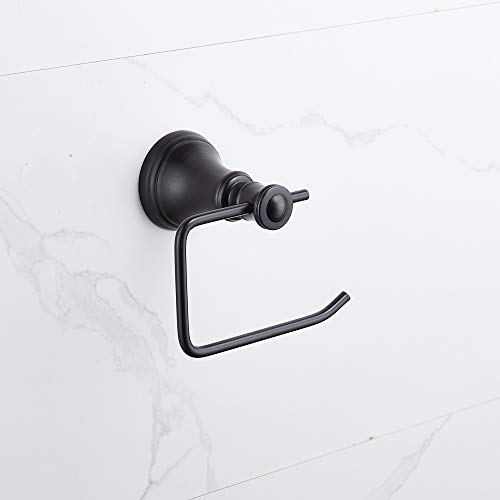 Cavoli 4-Piece Bathroom Hardware Accessories Set Oil Rubbed Bronze Including Robe Hook, Toilet Paper Holder,Towel Ring, Adjustable Towel Bar 18''-24'', Wall Mount Bath Accessory Set #TOP5