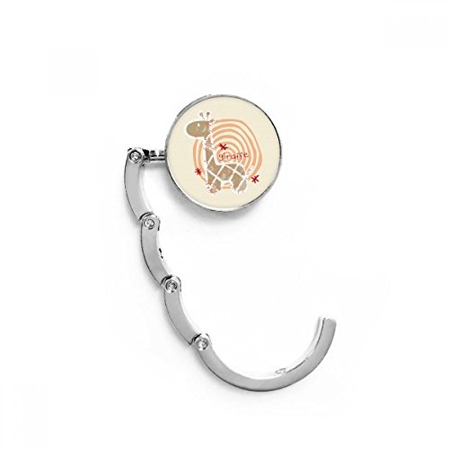 Colgador de bolso plegable para mesa con estampado animal de jirafa y soporte de anillo