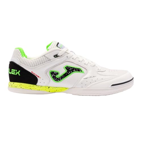 Joma Top Flex 2432 in TOPW2432IN, Mens, Indoor Football Trainers, White/Black/Neon Green