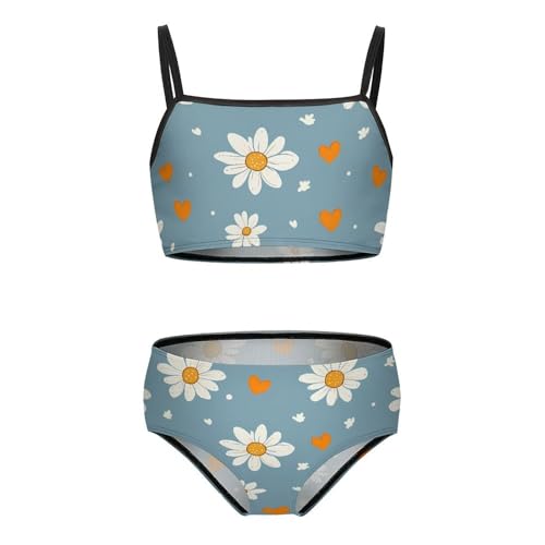 Daisy Flower Girls Bikini Swimsuit Two Piece Bathing Suit Beach Swimwear