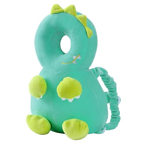 Image of Baby Head Protection Backpack - Soft Lightweight Fall Cushion for Toddlers During Crawling & Walking, Helps Ease Impact from Backward Tumbles(Green Dinosaur)