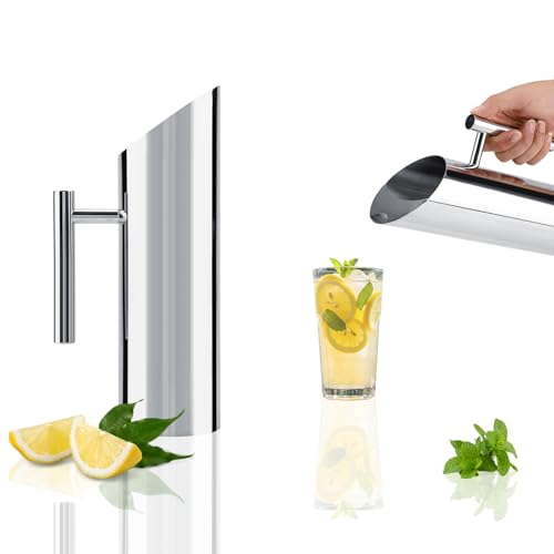 Rankomu Caraffa per Acqua in Acciaio Inossidabile 1.5L con Tappo Antighiaccio – Caraffa per Bevande Fredde, Tè, Succo – Caraffa Elegante per Casa, Hotel, Bar (1500 ML)