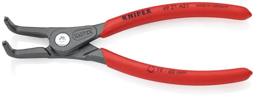KNIPEX Tools - Precision Circlip Pliers, External, 90 Degree Angled, 3/4"-2 23/64" Shaft Dia. (4921A21), Red and Silver, 6.5-Inch - Image 3