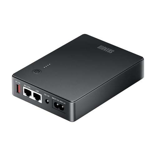 Shanqiu Mini UPS Gruppo di Continuità con POE Gigabit per Router, Modem, Telecamera, Ingresso AC...