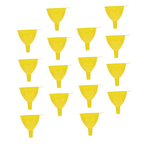 OUNONA 16pcs Plastic Funnel Laboratory Equipment Science Experiment Wide-Mouth Funnel Portable Funnel Anti-Leak Funnel Filter Plastic 60mm Funnel Plastic Scientific Filling Funnels Yellow