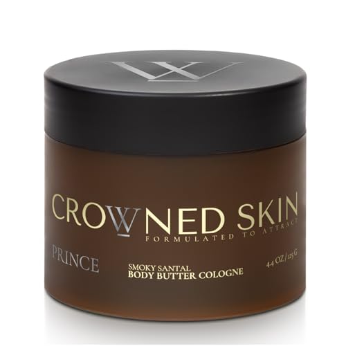 Crowned Skin Prince Body Butter Cologne for Men | Oceanic & Woody | New Moisturizing Formula Scented with White Musk & Bergamot | Infused with Natural Shea & Mango Butters | All-Day Fragrance | 4.4oz