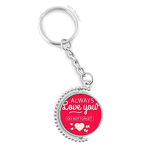 Llavero de cadena rotativo para parejas con grabado Always Love You San Valentín