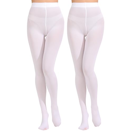 Image of Paralinda 2 Pairs Women's Solid Color Tights 80D, Soft Opaque Microfiber Tights