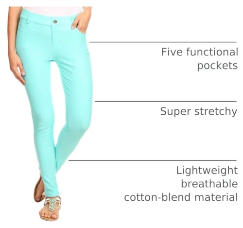 Image of YELETE Women's Basic Five Pocket Stretch Jegging Tights Pants