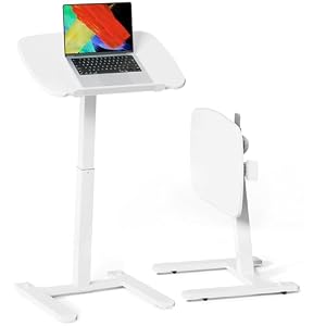 JOY worker モバイルスタンディングデスク 高耐久 金属製テレビトレイ ソファでの食事用 高さと角度調節可能なデスク ベッド、ソファ、リクライニングチェア、ポータブル小型折りたたみ式テーブル用
