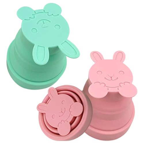 Bicchiere Pieghevole da Viaggio,2 Pezzi,170ml,Bicchiere Portatile Pieghevole da Viaggio,per Viaggi Picnic Sport Campeggio Ecc