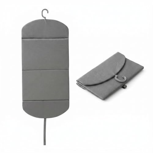 Foldable Steam Board for Clothes Hanging Ironing Mat for Flat Surfaces Heat Resistant Steamer Pad Portable Ironing Board with Hanging Hook 36 x 16 Inches Gray