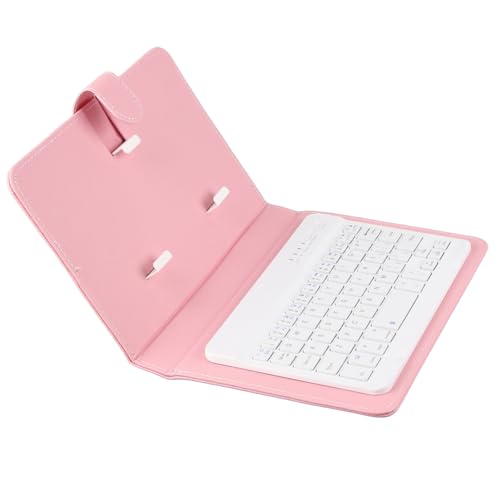 Funda con teclado rosa y soporte de teléfono resistente a los arañazos 4
