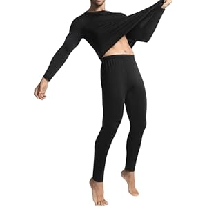 Long Johns Thermal Underwear for Men with Fleece Lined,Base Layer Top and Bottom Set for Cold Weather