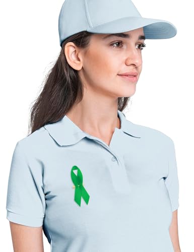 Image of Curvier 200PCS Green Satin Ribbons for Mental Health Awareness Ribbon Lapel Pins