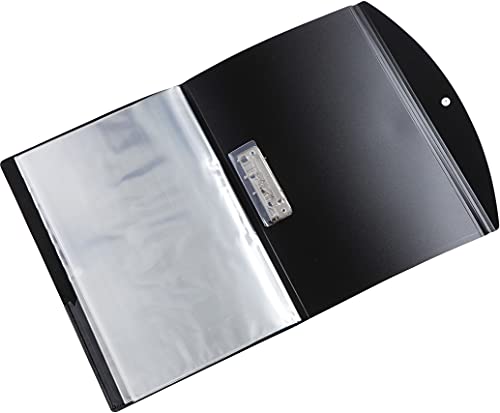 Image of Worldone FC (Foolscap Size) | Multi-Utility Document Folder | 40 Top-Loading Sleeves | Snap Button Closure | Durable 0.75 mm Virgin PP Sheet | Ideal for Office, School & College | Black (Pack of 2)