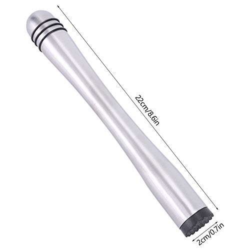 Roestvrijstalen ijsbreekstaaf, antislip Cocktail Muddler-drankmixer voor thuisbargebruik - Afbeelding 6